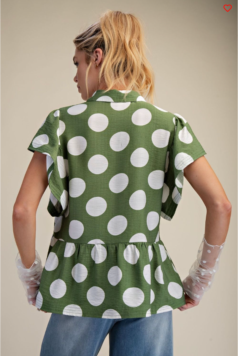 Hope Short Sleeve Polka Dot Top