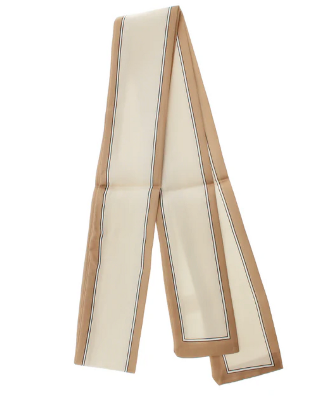 Line Border Twilly Scarf | Satin Feel Narrow Scarf