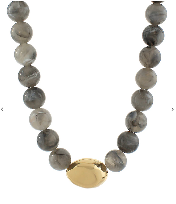 Belle Marble Stone Bead & Accent Organic Bead Necklace