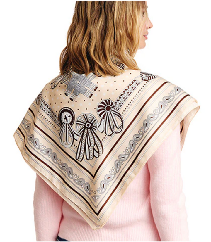 Billy Print Silk Scarf | Multi Printed Silky Twill Scarf
