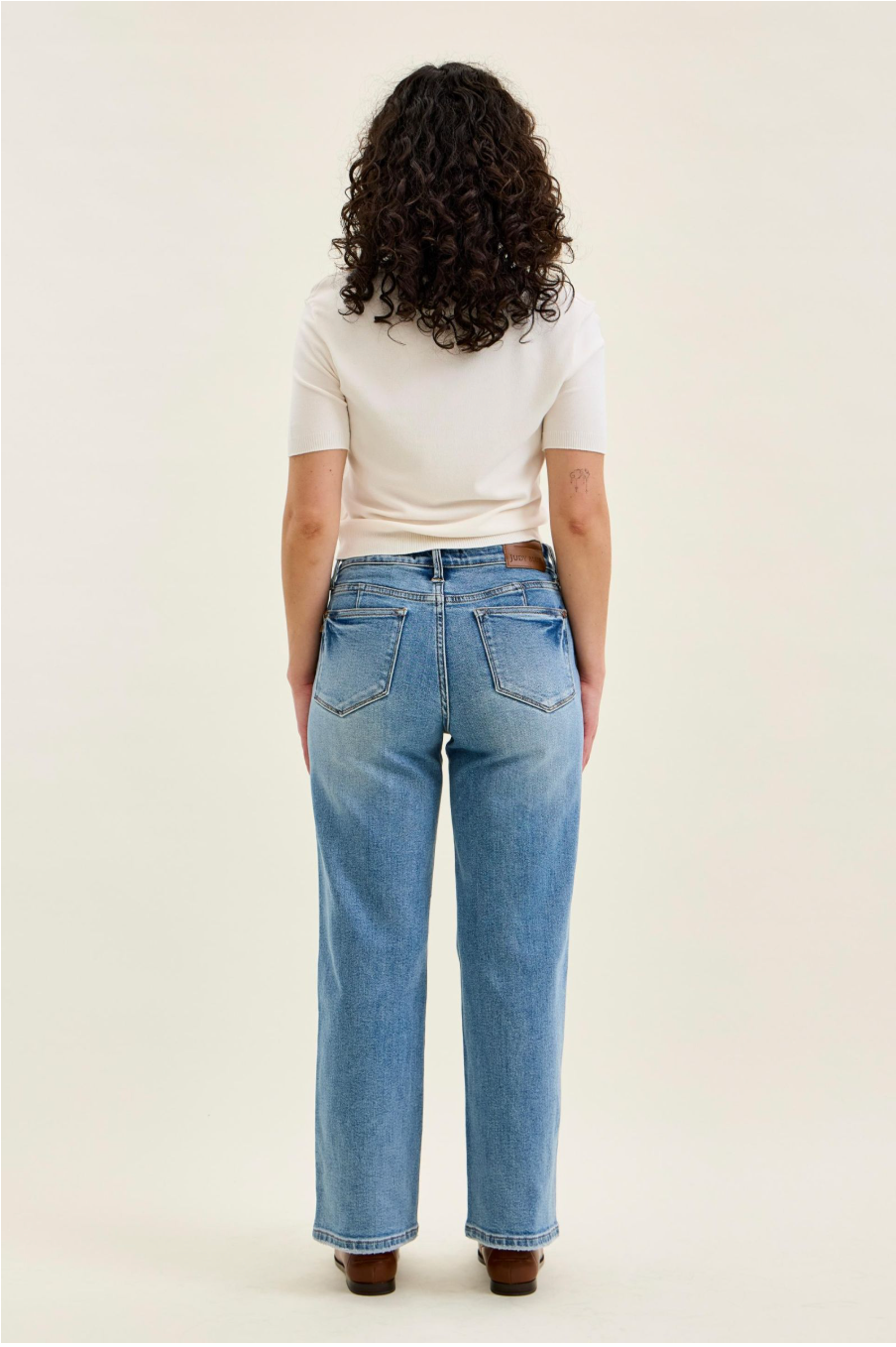 Valerie Mid Rise Petite Tummy Control Vintage Wash Jeans