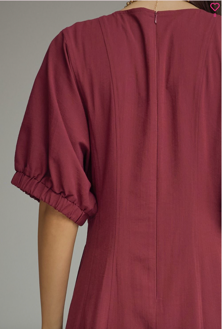 Mason Short Puff Sleeve Midi Dress