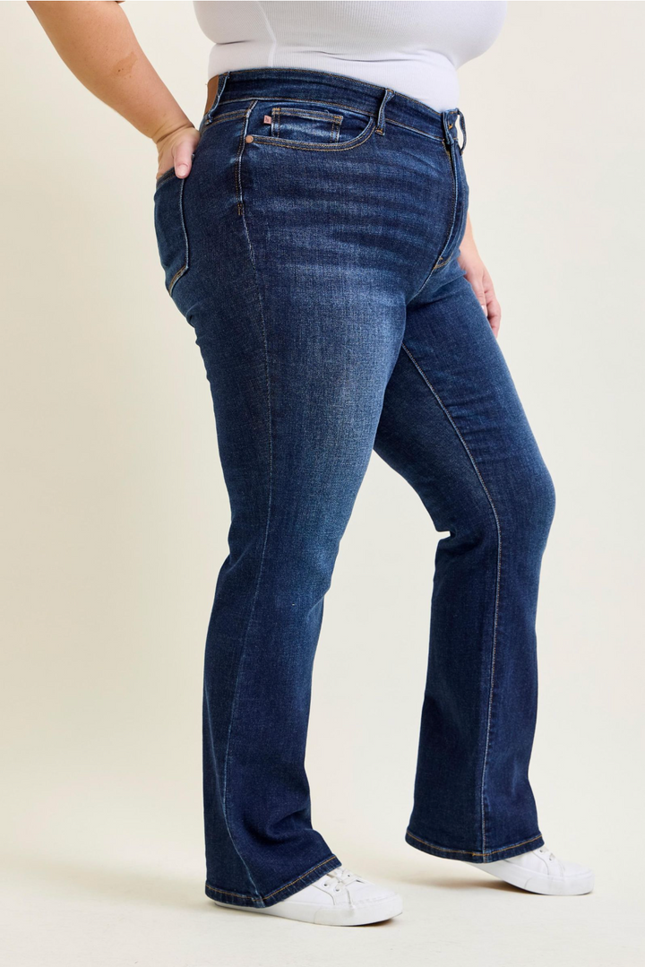 Carmen Dark Wash Bootcut Jeans by Judy Blue | Petite, Regular & Plus Sizes