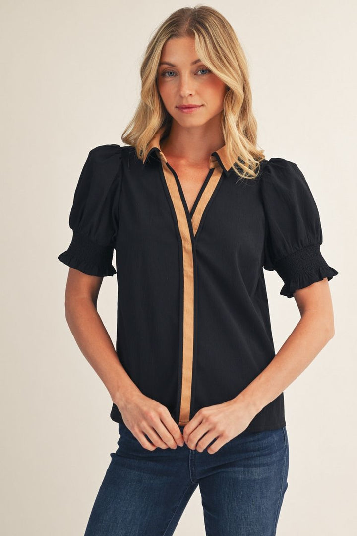 Madison V-Neck Short Sleeve Top