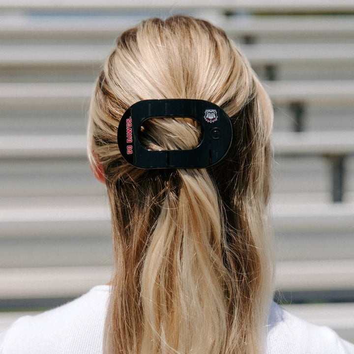 Flat Round Hair Clip Go Dawgs!