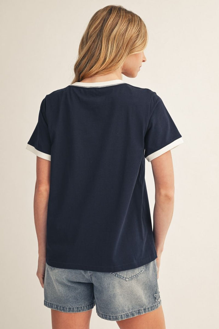 Betsy USA Women's American Flag Graphic T-Shirt | Patriotic Cotton Tee