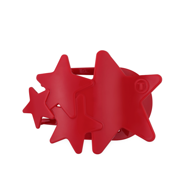 TELETIES Shooting Star Flat Hair Clip – Red & Blue | Lay Flat Design