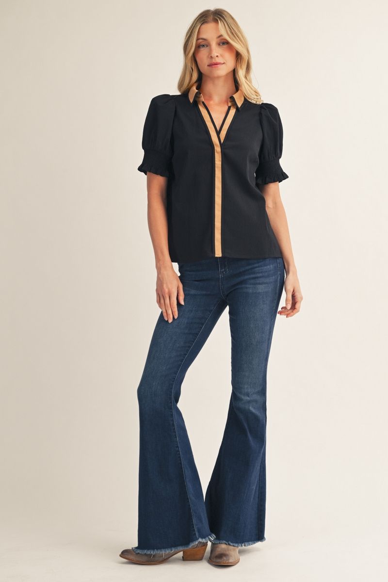 Madison V-Neck Short Sleeve Top