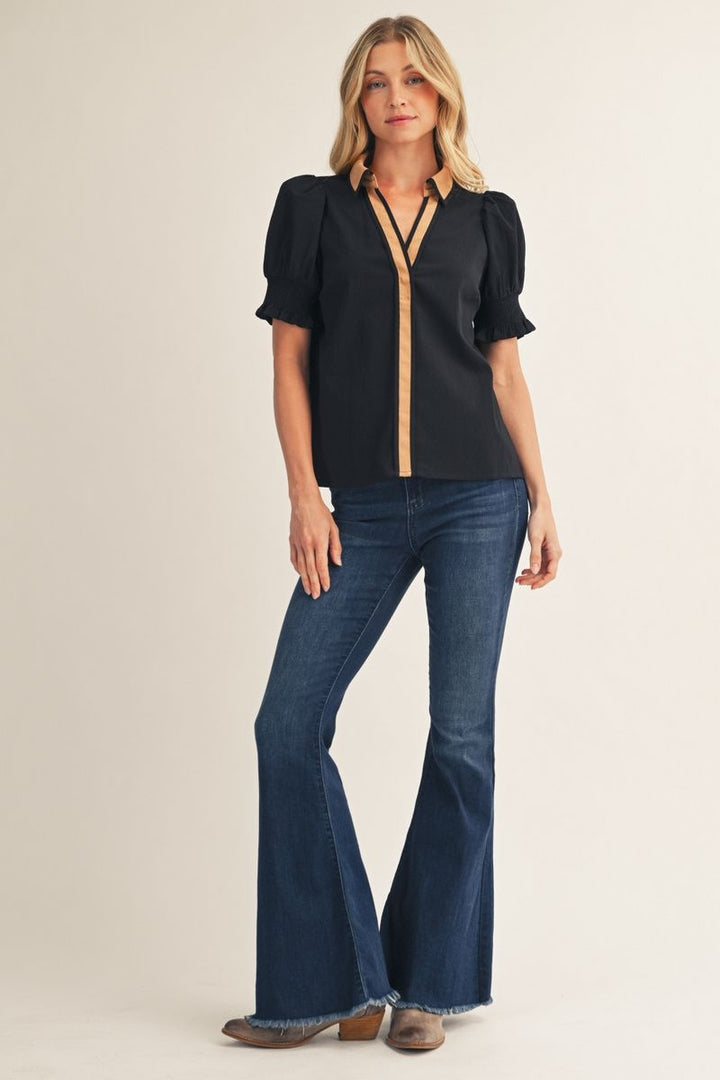 Madison V-Neck Short Sleeve Top