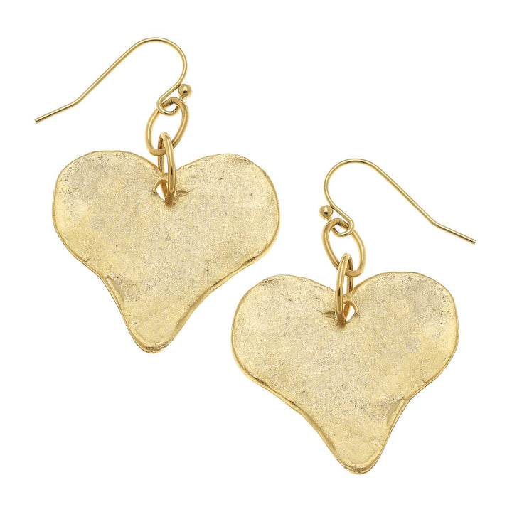 Susan Shaw Gold Heart Earrings