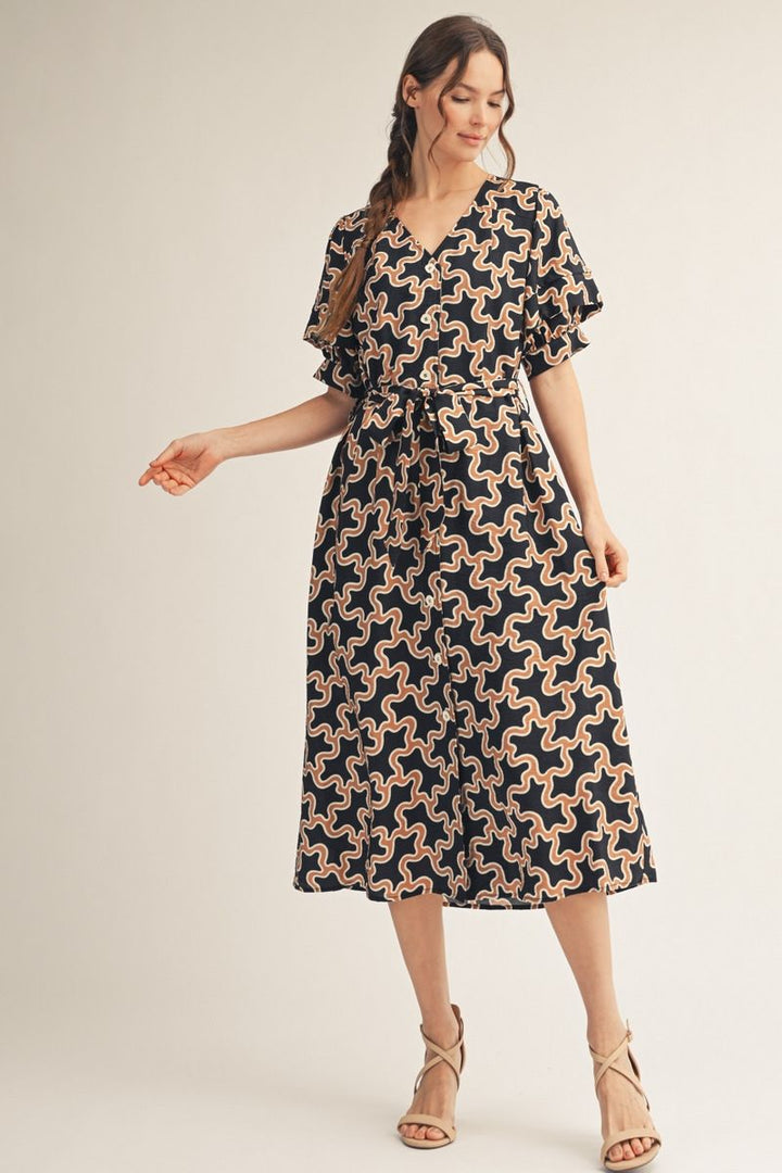 Candy Short Sleeve Midi Dress