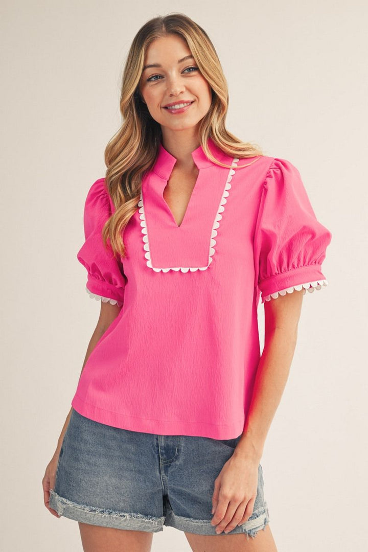 Charlie Short Puff Sleeve Top