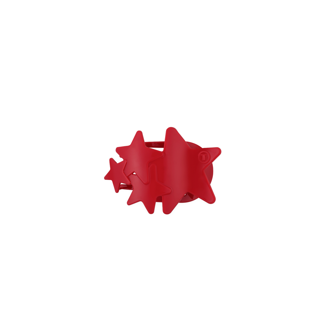 TELETIES Shooting Star Flat Hair Clip – Red & Blue | Lay Flat Design