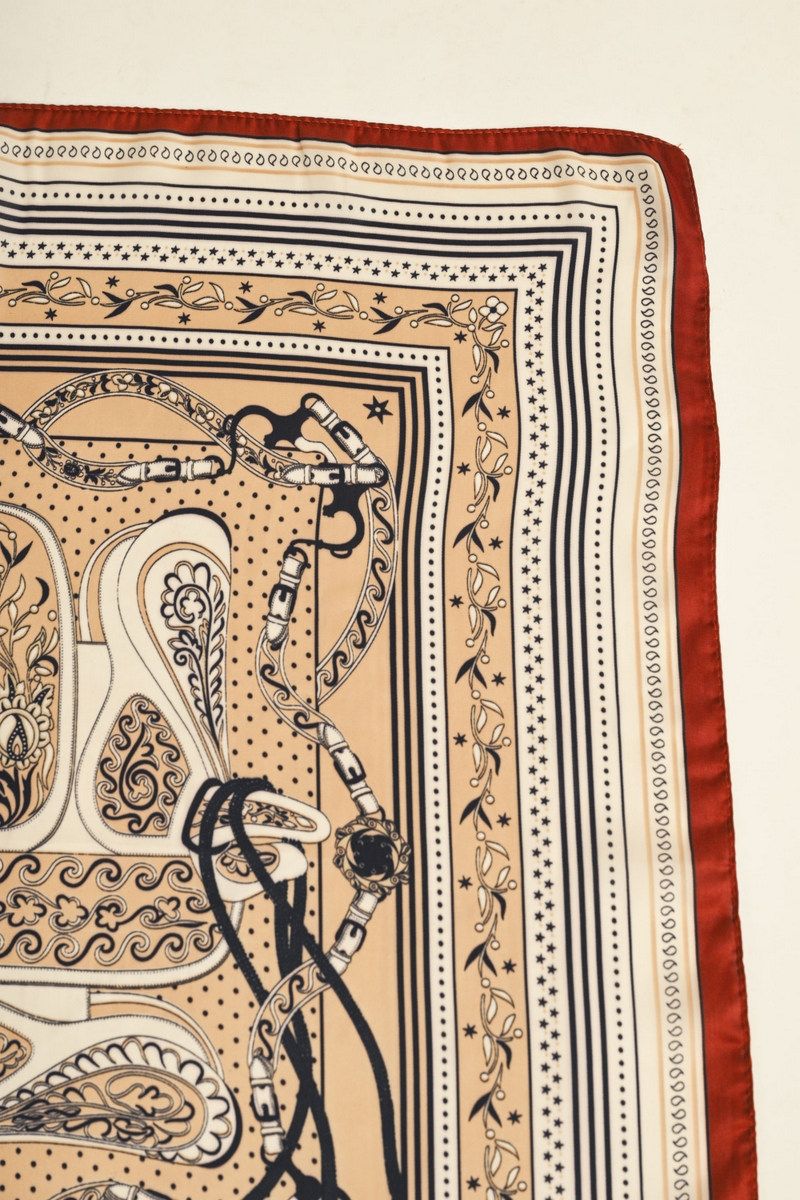 Flower, Paisley & Chain Print Scarf