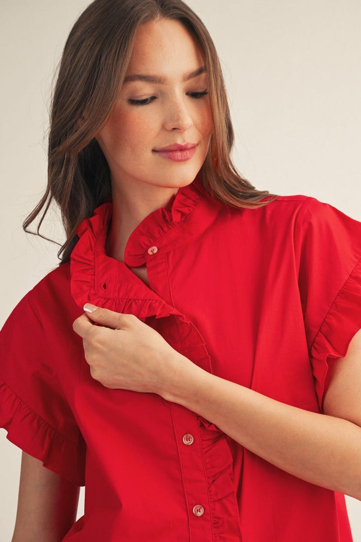 Penny Short Ruffle Sleeve Top