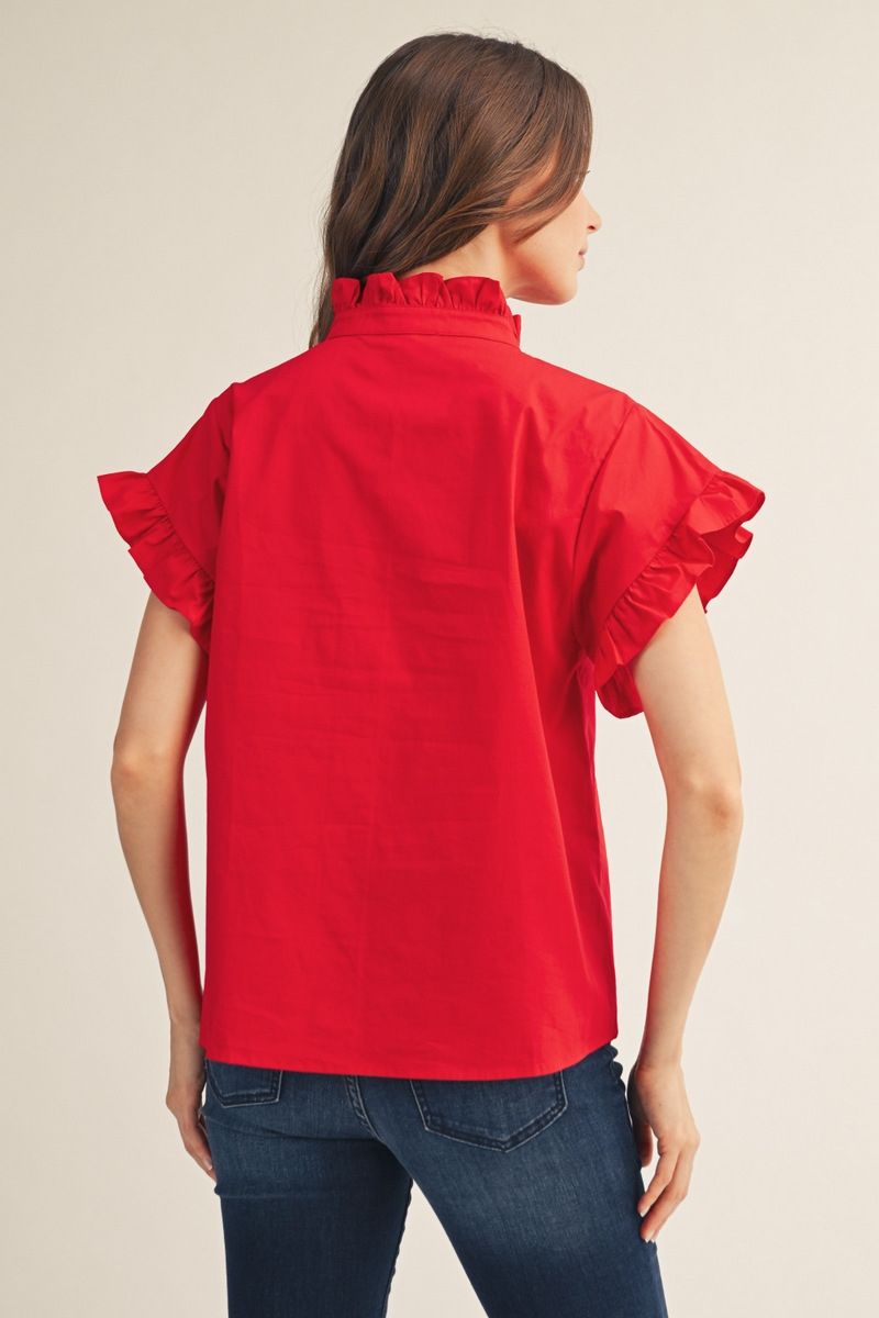 Penny Short Ruffle Sleeve Top