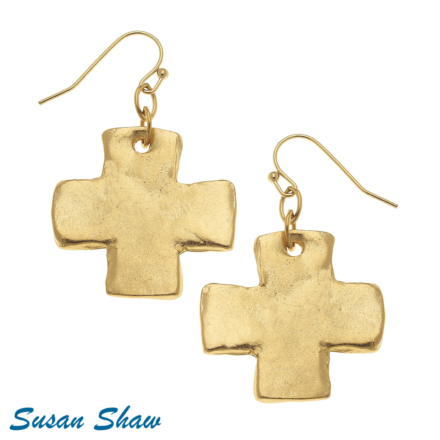 Susan Shaw Square Cross Earrings