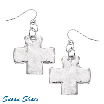 Susan Shaw Square Cross Earrings