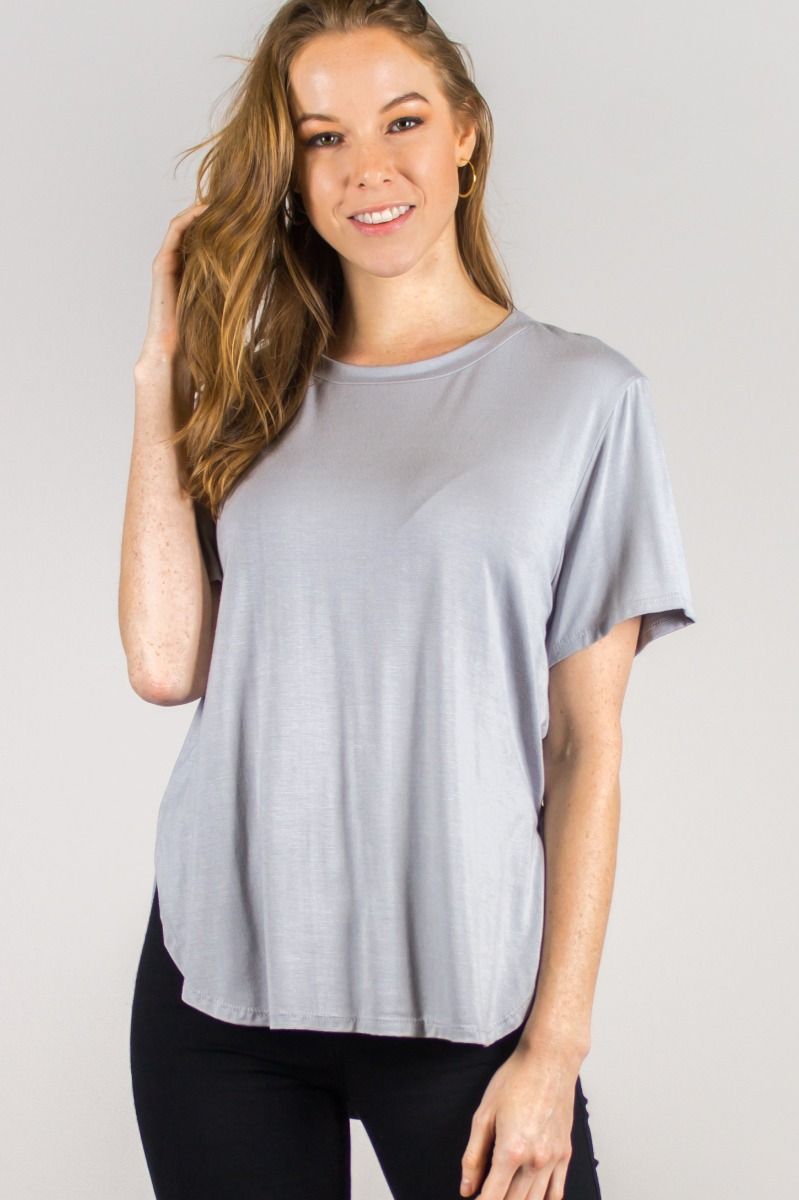 Short Sleeve Bamboo Fabric Basic Top