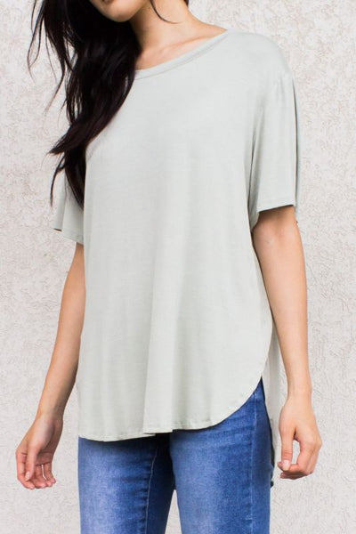 Short Sleeve Bamboo Fabric Basic Top