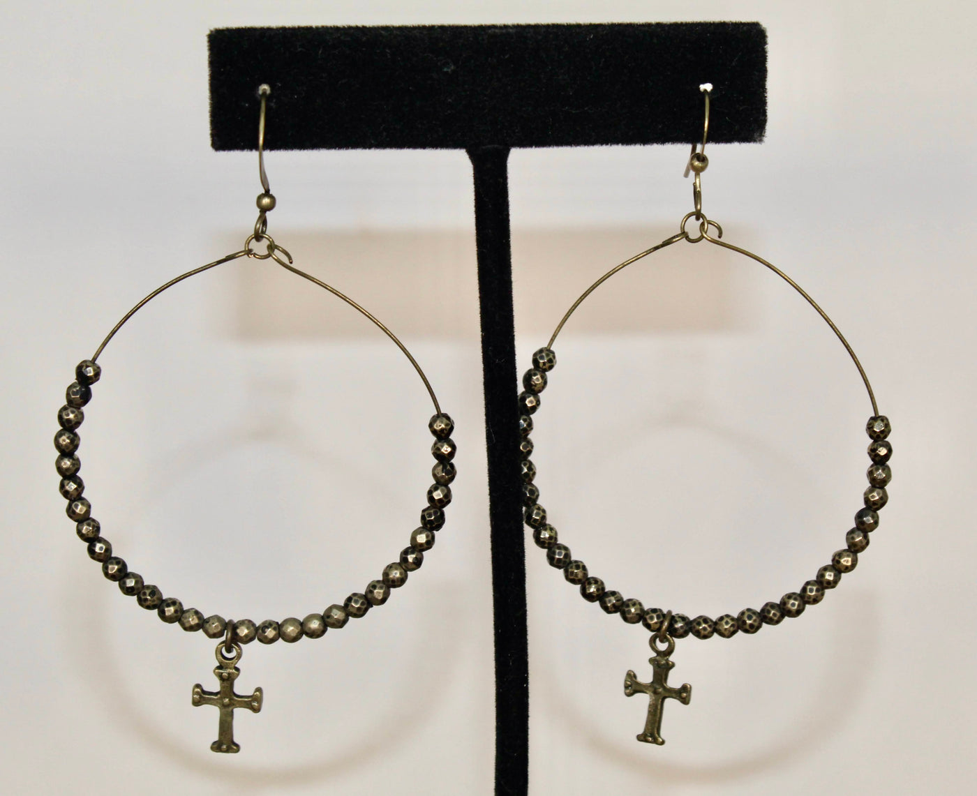 Jasmine Bronze Cross Earrings