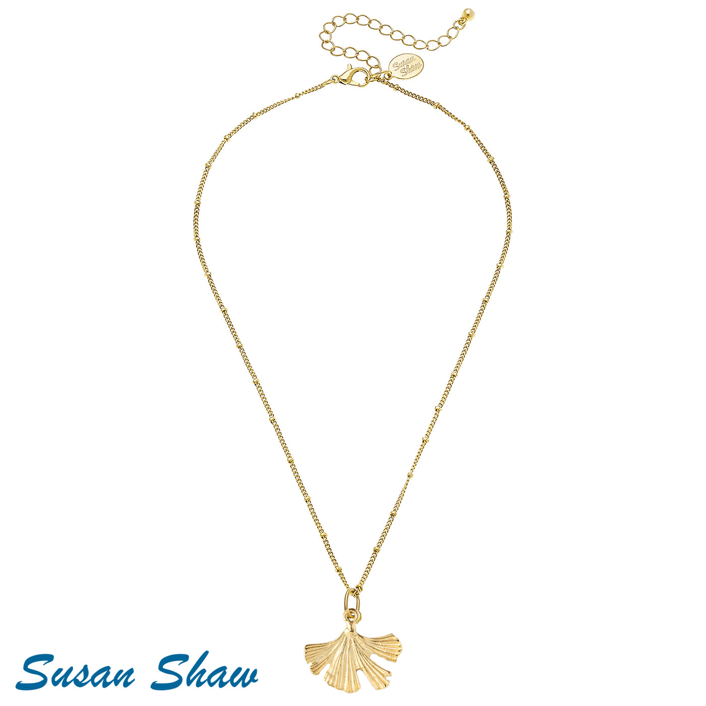 Susan Shaw Dainty Ginkgo Leaf Necklace
