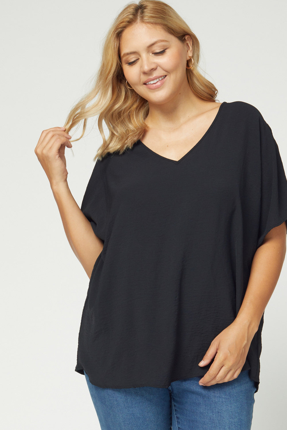 Lizzy V Neck Plus Size Top