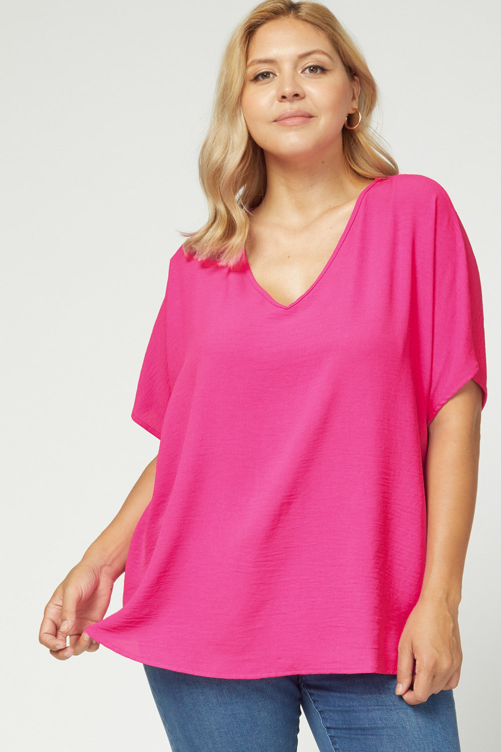 Lizzy V Neck Plus Size Top