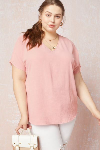 Lizzy V Neck Plus Size Top