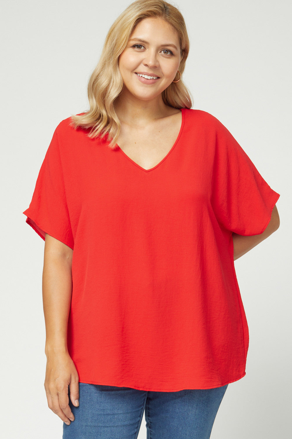 Lizzy V Neck Plus Size Top