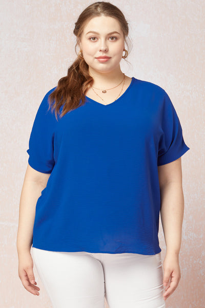 Lizzy V Neck Plus Size Top