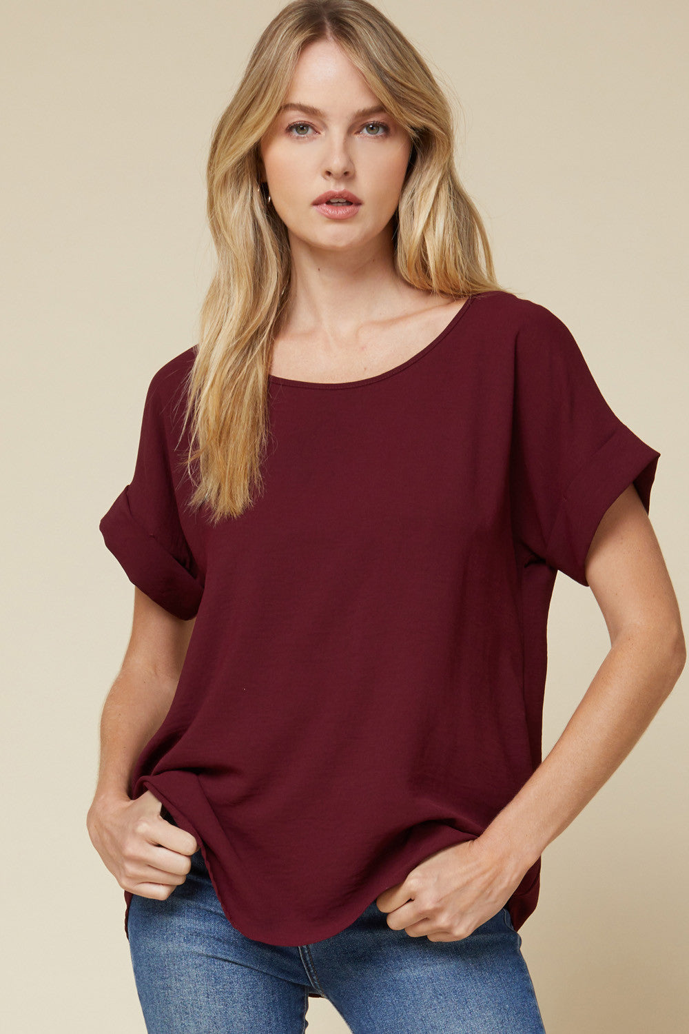 Betsy Solid Scoop Neck Top