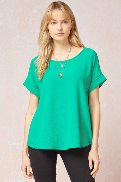 Betsy Solid Scoop Neck Top