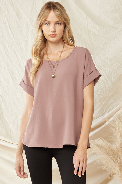 Betsy Solid Scoop Neck Top