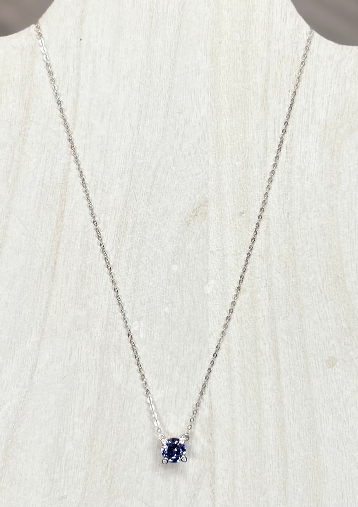 Brandi CZ Solitare Sterling Silver Necklace