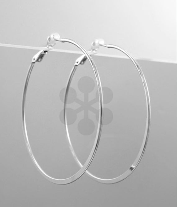Cindy Thin Silver Hoops