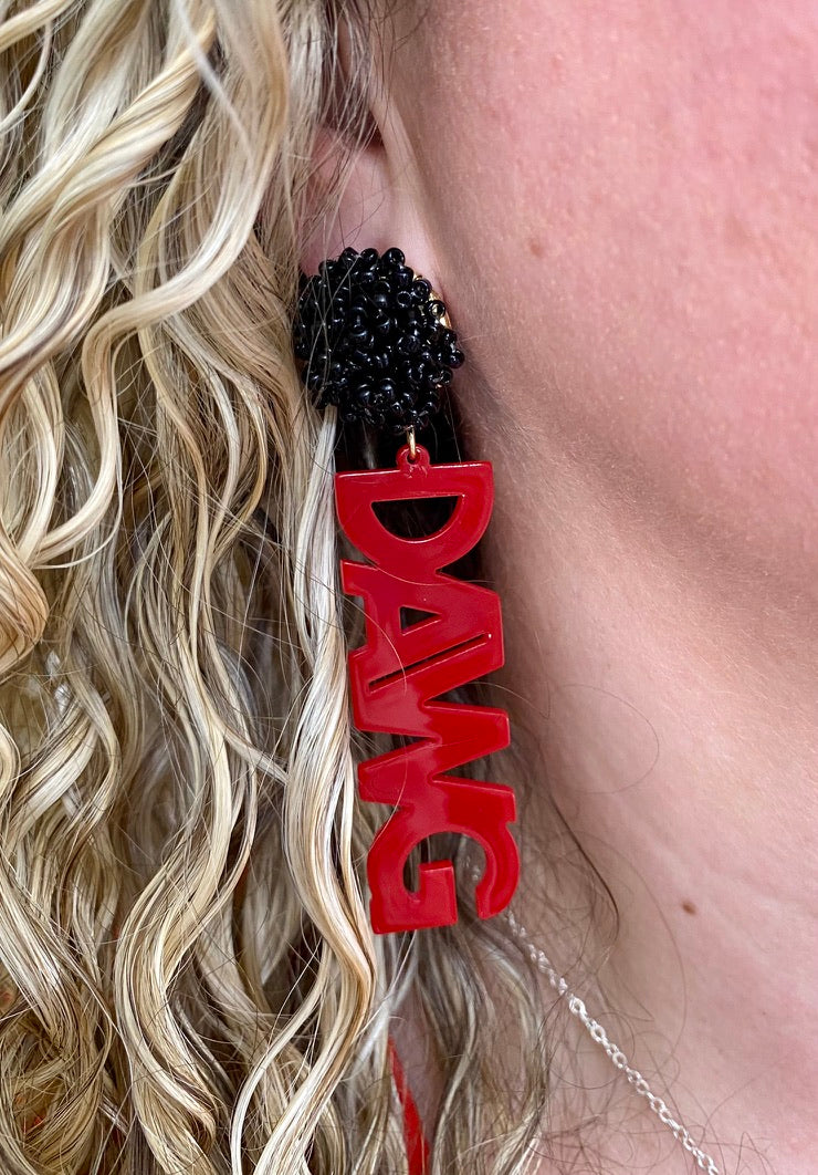 GA Dawg Acrylic Earrings