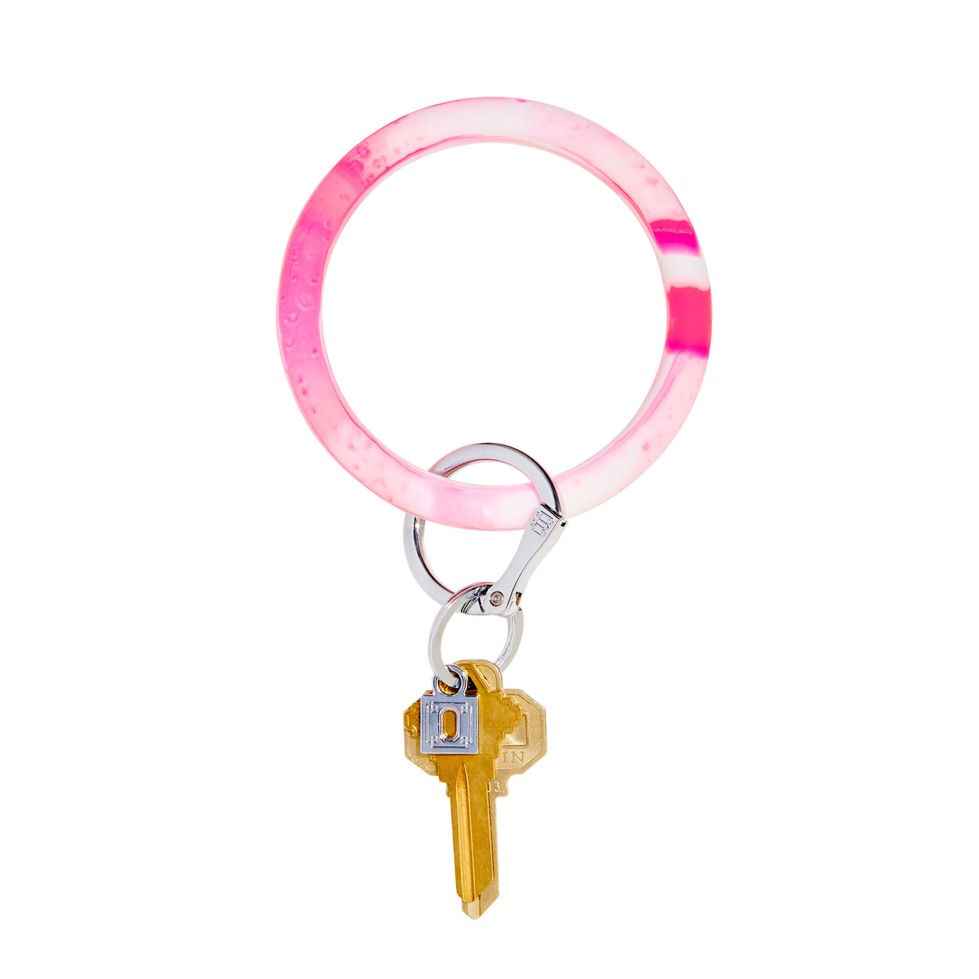 Big O Silicone Key Ring - Rose Gold Confetti