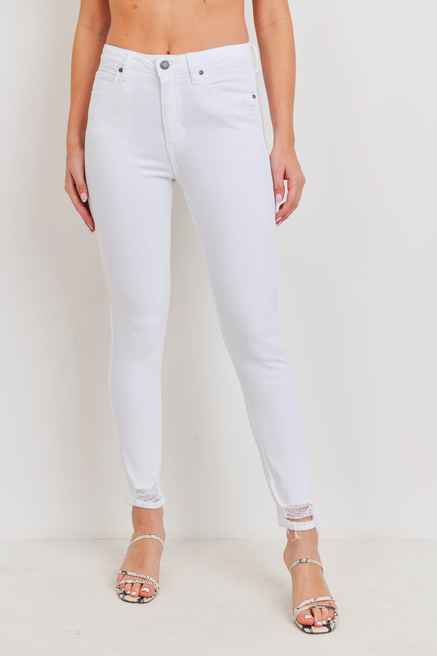 Lucy White Distressed Skinny Jeans