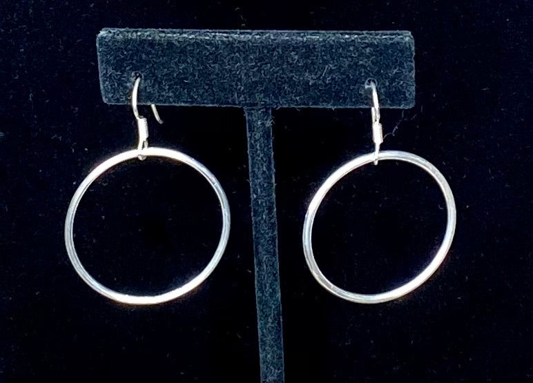 Sterling Silver Circle Hoop Earrings