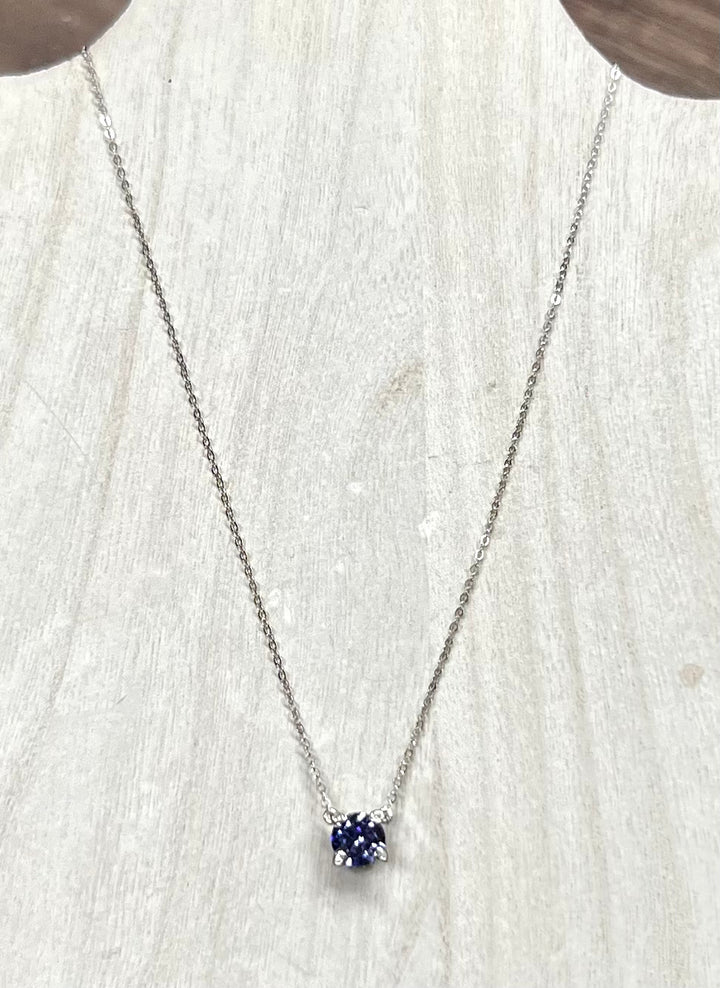 Brandi CZ Solitare Sterling Silver Necklace