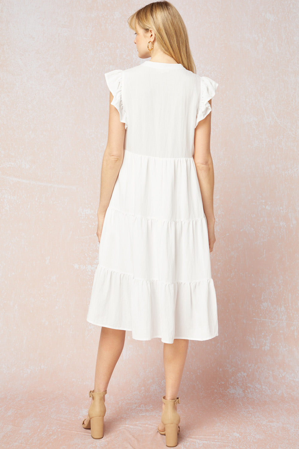 Belle Flutter Sleeve Midi Dress