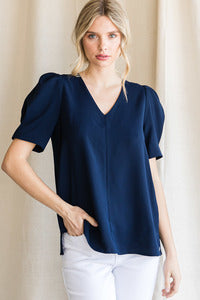 Ellen V Neck Short Sleeve Top