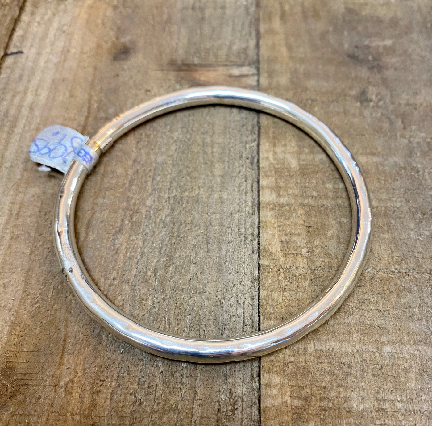 Hammered Thick Sterling Silver Bangle