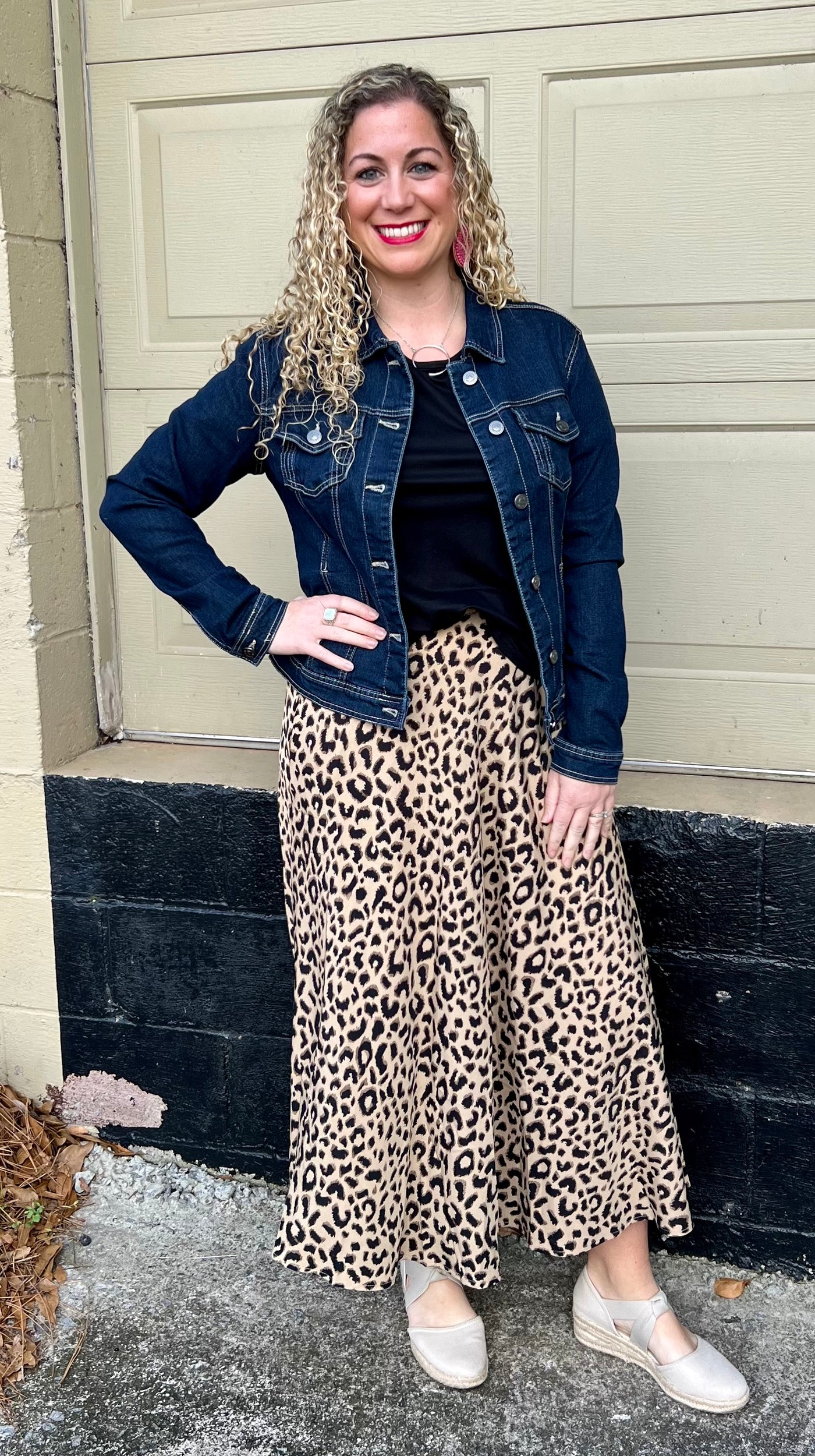 Farah Leopard Print Maxi Skirt