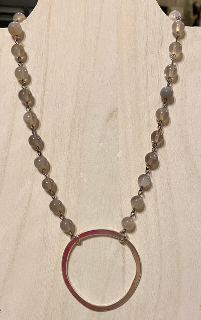 Sunny Natural Bead and Circle Necklace