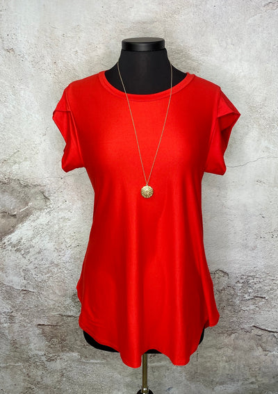 Short Fold Over Sleeve Top / Tunic