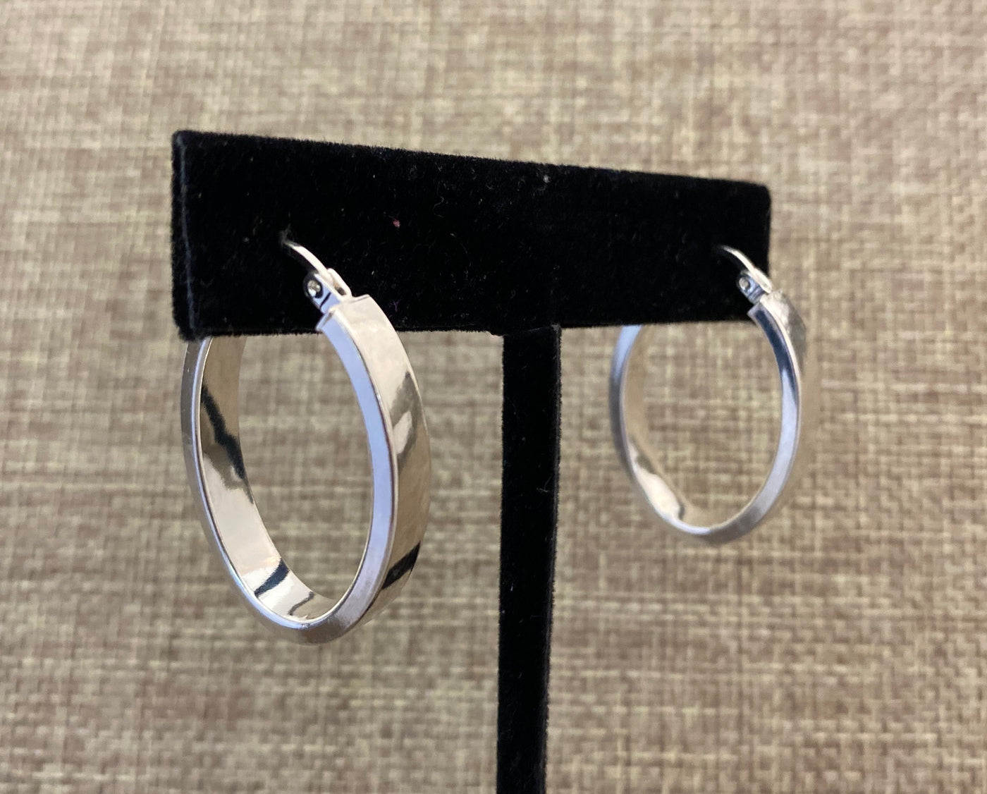 Wide Oval Sterling Silver Hoops