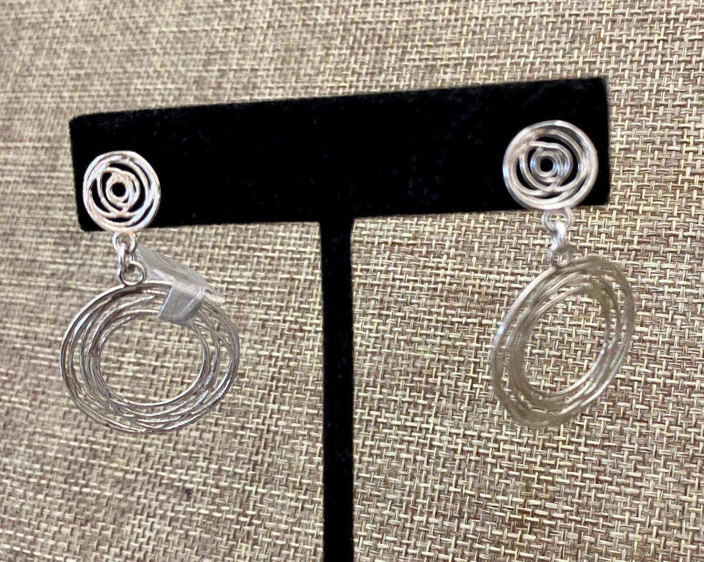Liquid Silver Abstract Circle Sterling Silver Earrings