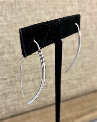 Sterling Silver Curved Bar Hook Earrings